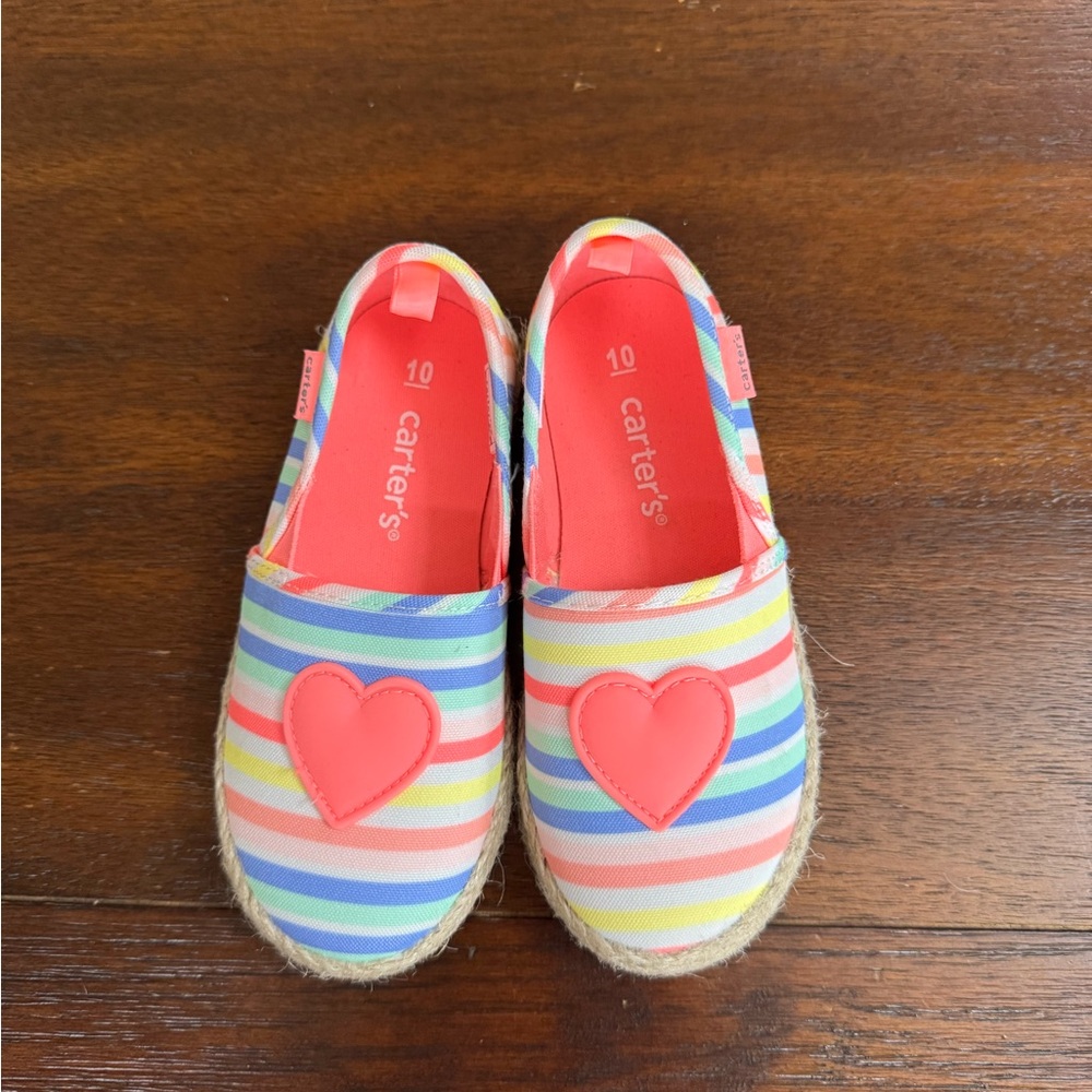 Carter's Pink Slippers with Heart Design